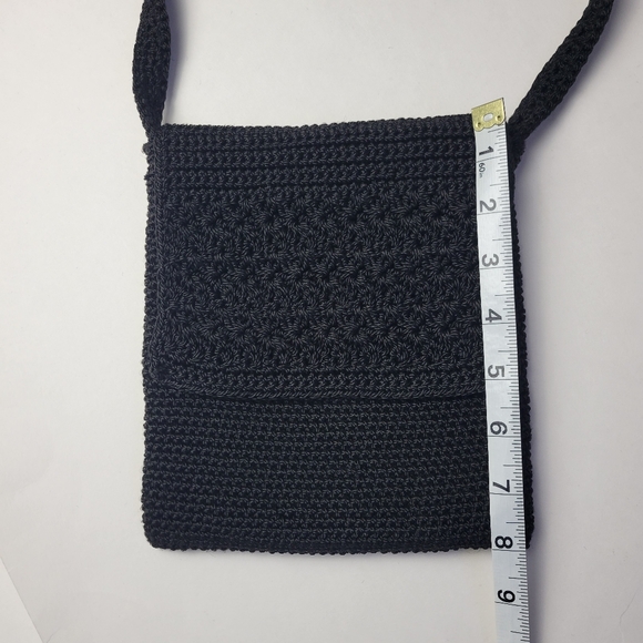 Worthington Vtg Boho Vintage Crossbody Foldover Flap Small Black Purse - Picture 8 of 11